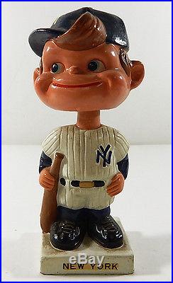 Vintage 1960's New York Yankees Bobble Head Nodder ^ Japan White Base Rare