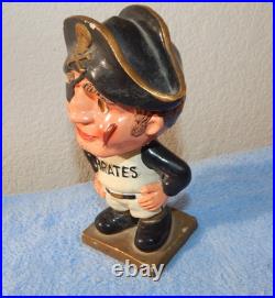 Vintage 1960's PITTSBURGH PIRATES Bobblehead Nodder Patch Scar Square Base