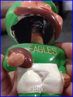 Vintage 1960's Philadelphia Eagles My Hero Kissing Bobblehead Nodder Gold Base