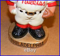 Vintage 1960's Philadelphia Phillies Bobblehead Nodder Figurine Gold Base