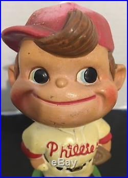 Vintage 1960's Philadelphia Phillies GREEN base Japan Bobblehead Nodder Big Boy