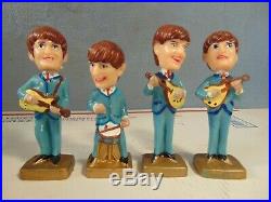 Vintage 1960's Plastic Beatles Bobblehead Nodder Kellogs Cereal Premiums Orignal