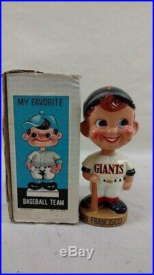 Vintage 1960's San Francisco Giants Gold Base Bobble Head With Original Box