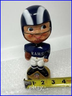 Vintage 1960's Sports Specialties LOS ANGELES RAMS BOBBLE HEAD Nodder Gold RARE