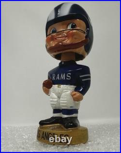 Vintage 1960's Sports Specialties LOS ANGELES RAMS BOBBLE HEAD Nodder Gold RARE