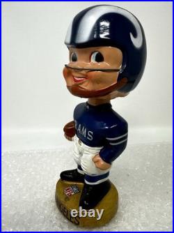 Vintage 1960's Sports Specialties LOS ANGELES RAMS BOBBLE HEAD Nodder Gold RARE