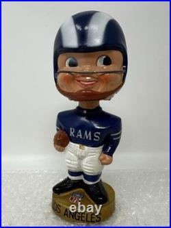 Vintage 1960's Sports Specialties LOS ANGELES RAMS BOBBLE HEAD Nodder Gold RARE
