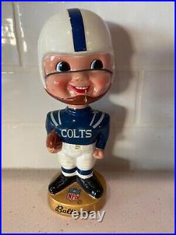 Vintage 1960s Baltimore Colts Bobblehead Nodder 1965 Gold Base Japan