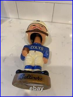 Vintage 1960s Baltimore Colts Bobblehead Nodder 1965 Gold Base Japan
