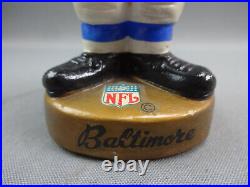 Vintage 1960s Baltimore Colts Gold Base Bobblehead Nodder NFL Paint Flaking Neck