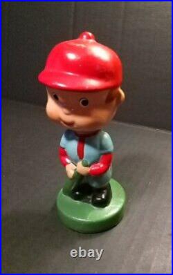 Vintage 1960s Baseball Nodder Bobblehead Red Hat Made In Japan