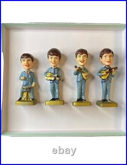 Vintage 1960s Beatles Bobble Head Cake Topper Figurines Figures