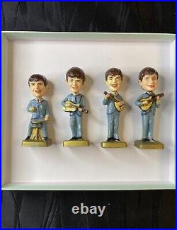 Vintage 1960s Beatles Bobble Head Cake Topper Figurines Figures