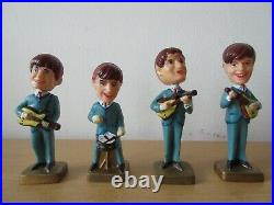 Vintage 1960s Beatles Bobbleheads Plastic Fab Four Figures Excellent Condition