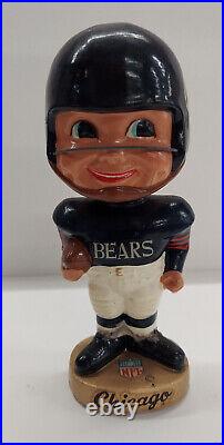 Vintage 1960s Chicago Bears Bobblehead Gold Base with Original Box