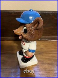Vintage 1960s Chicago Cubs Baseball White Square Base Mascot Nodder Bobblehead