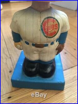 Vintage 1960s Chicago Cubs Boy Square Base Bobbing Head Nodder Bobblehead RARE