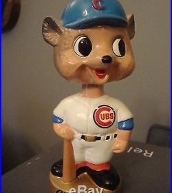 Vintage 1960s Chicago Cubs Gold Base Baseball Bobble Head Nodder Bobblehead