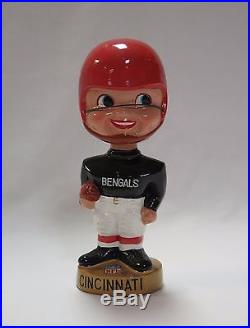 Vintage 1960s Cincinnati Bengals Gold Base Bobble Head Nodder Excellent Cond