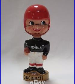 Vintage 1960s Cincinnati Bengals Gold Base Bobble Head Nodder Excellent Cond