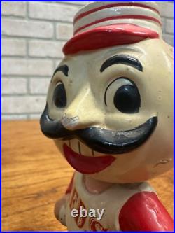 Vintage 1960s Cincinnati Reds Mascot Bobblehead Nodder Gold Base Series
