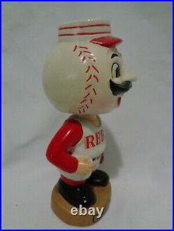 Vintage 1960s Cincinnati Reds Mr. Red Bobblehead Gold Base Great Condition