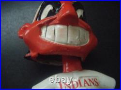 Vintage 1960s Cleveland Indians Chief Wahoo Nodder Round Green Base