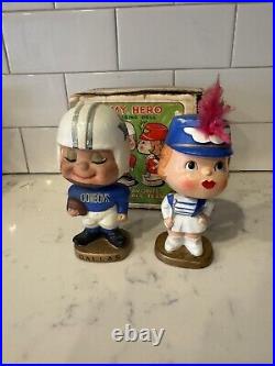 Vintage 1960s Dallas Cowboys Kissing Pair Bobblehead Nodder With Original Box Vintage 1960s Dallas Cowboys Kissing Pair Bobblehead Nodder With Original Box