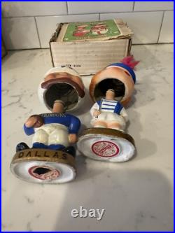 Vintage 1960s Dallas Cowboys Kissing Pair Bobblehead Nodder With Original Box Vintage 1960s Dallas Cowboys Kissing Pair Bobblehead Nodder With Original Box