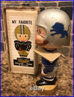 Vintage 1960s Detroit Lions NFL Bobblehead With Box 1968 Made In Japan