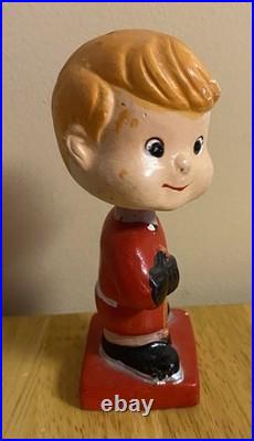 Vintage 1960s Detroit Red Wings Mini Bobblehead Nodder Gordie Howe Era
