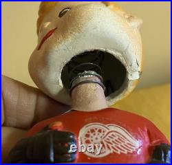 Vintage 1960s Detroit Red Wings Mini Bobblehead Nodder Gordie Howe Era