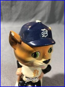 Vintage 1960s Detroit Tigers Mascot Bobblehead Nodder Japan Tiger Face Cracked