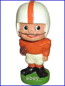 Vintage 1960s Football Nodder Bobblehead Orange White Toes Up Japan