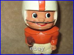 Vintage 1960s Football Nodder Bobblehead Orange White Toes Up Japan