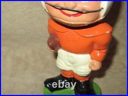 Vintage 1960s Football Nodder Bobblehead Orange White Toes Up Japan