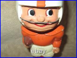 Vintage 1960s Football Nodder Bobblehead Orange White Toes Up Japan