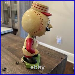 Vintage 1960s Green Base Cincinnati Reds Baseball Head Bobblehead RARE LOOK