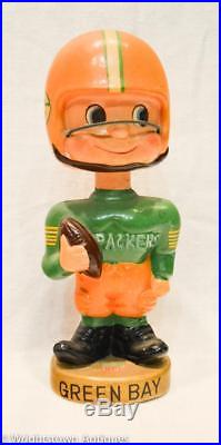 Vintage 1960s Green Bay PACKERS FOOTBALL Bobble Head Nodder TOES-UP JAPAN
