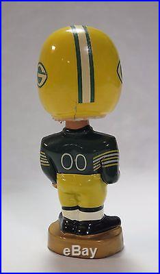 Vintage 1960s Green Bay Packers Gold Base Bobble Head Nodder Good Condition