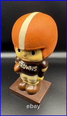 Vintage 1960s Japan Cleveland Browns Football Boy Bobble Head Nodder Rare