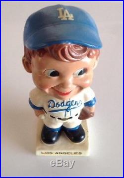 Vintage 1960s Los Angeles Dodgers BobbleHead Nodder All Original White Base