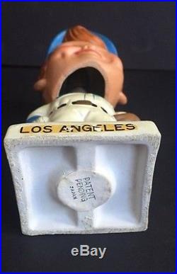 Vintage 1960s Los Angeles Dodgers Bobble Head Nodder All Original White Base