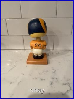 Vintage 1960s Los Angeles LA Rams Bobble Head Nodder Gold Uniform Wood Base