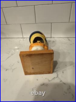 Vintage 1960s Los Angeles LA Rams Bobble Head Nodder Gold Uniform Wood Base