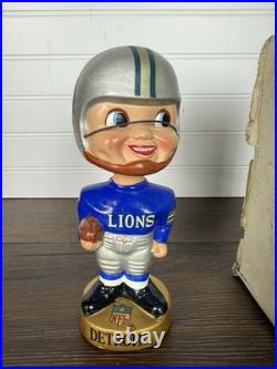 Vintage 1960s NFL Bobblehead / Nodder Detroit Lions With Original Box