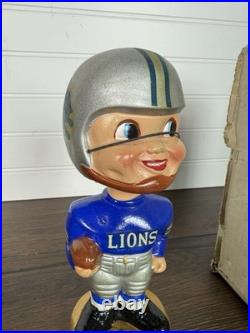 Vintage 1960s NFL Bobblehead / Nodder Detroit Lions With Original Box