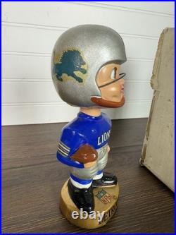 Vintage 1960s NFL Bobblehead / Nodder Detroit Lions With Original Box