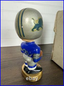Vintage 1960s NFL Bobblehead / Nodder Detroit Lions With Original Box