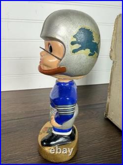 Vintage 1960s NFL Bobblehead / Nodder Detroit Lions With Original Box